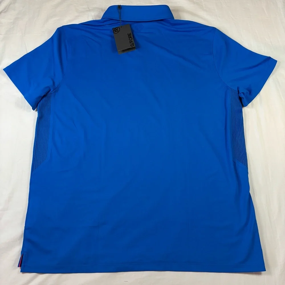 GFORE Rib Gusset Tech Pique Golf Polo RACER Blue Men’s Size XL - Picture 4 of 6